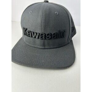 Kawasaki Team Green Gray Hat Black on Gray